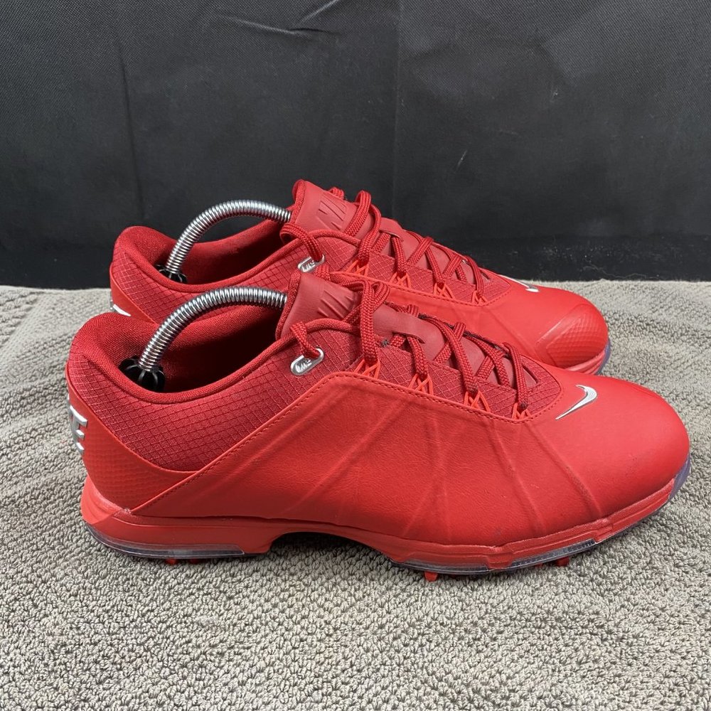 Men's NIKE POWER CHANNEL II Red Golf Shoes, size 10.5 EXCELLENT! 853738-600